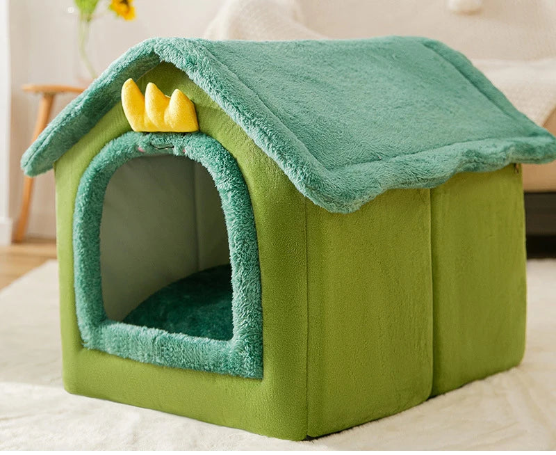Dog Bed Indoor Kennel Cave With Removable Cotton Cover