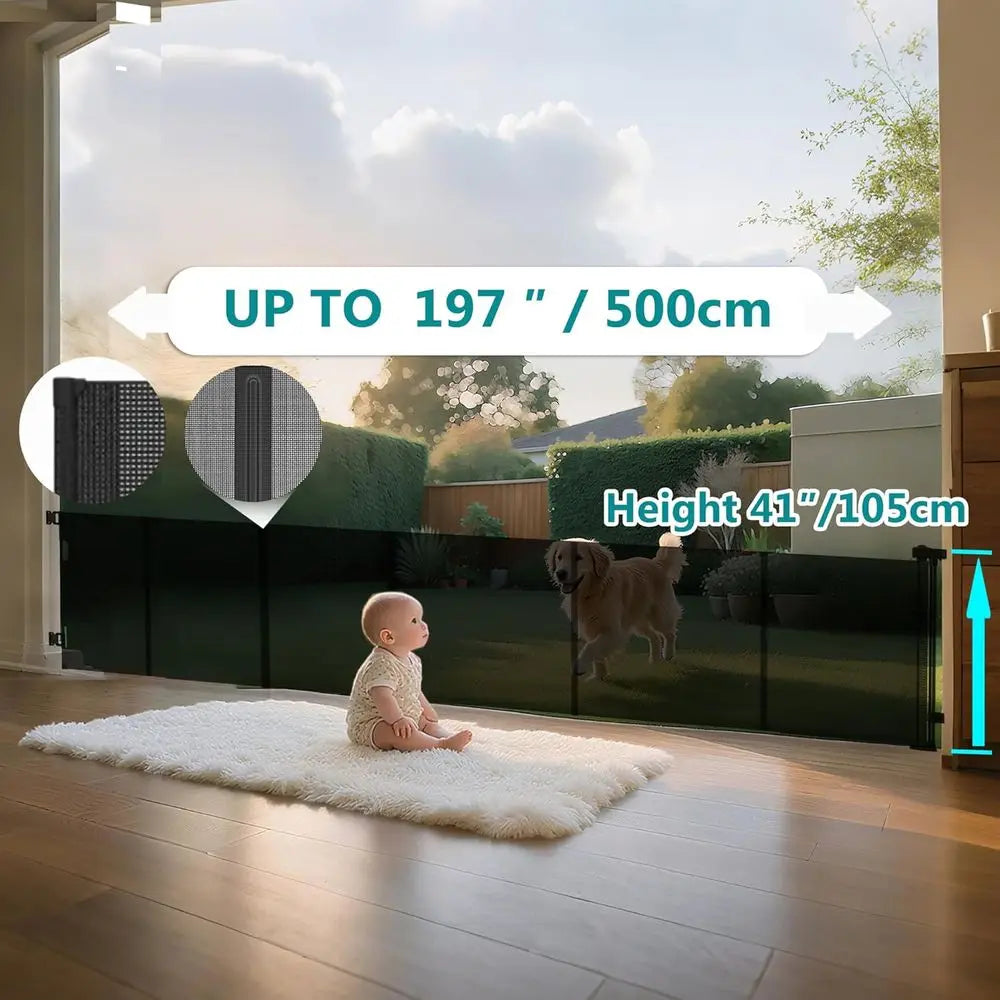 Baby Gate Extra Wide Mesh Safety For Doorways And Stairs