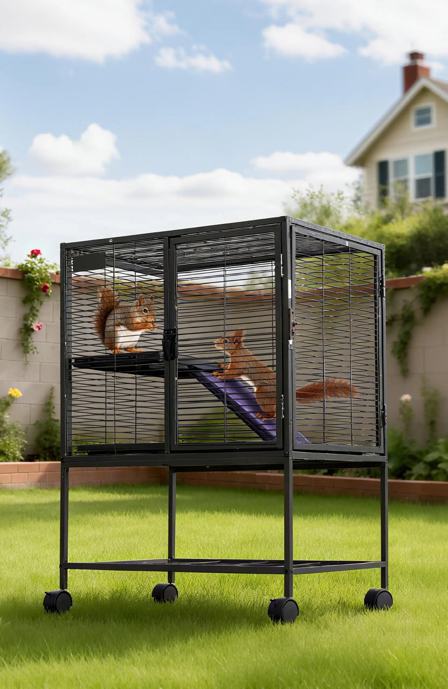 HiMISSCN Multi-Level Small Animal Cage Removable Tray