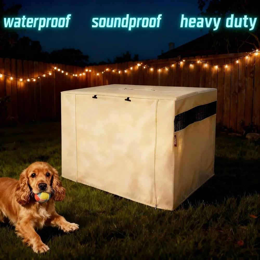 Dog Crate Cover Breathable Mesh Windproof Waterproof UV Resistant