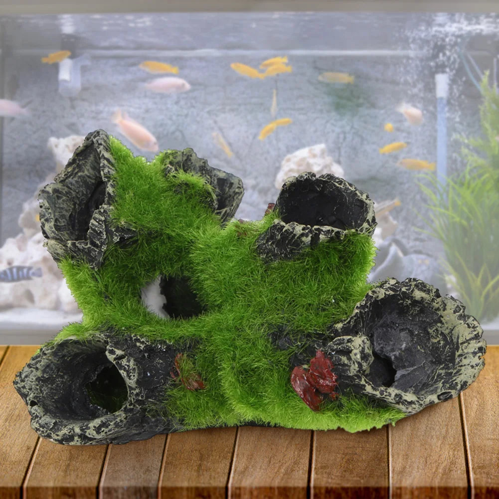 Resin Aquarium Ornaments With Hiding Cave For Shrimp