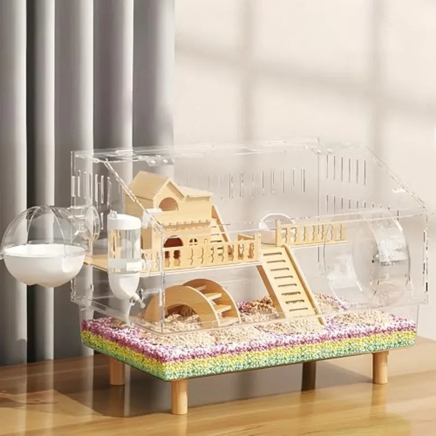 Hamster Cage With Transparent Viewing Top For Easy Observation