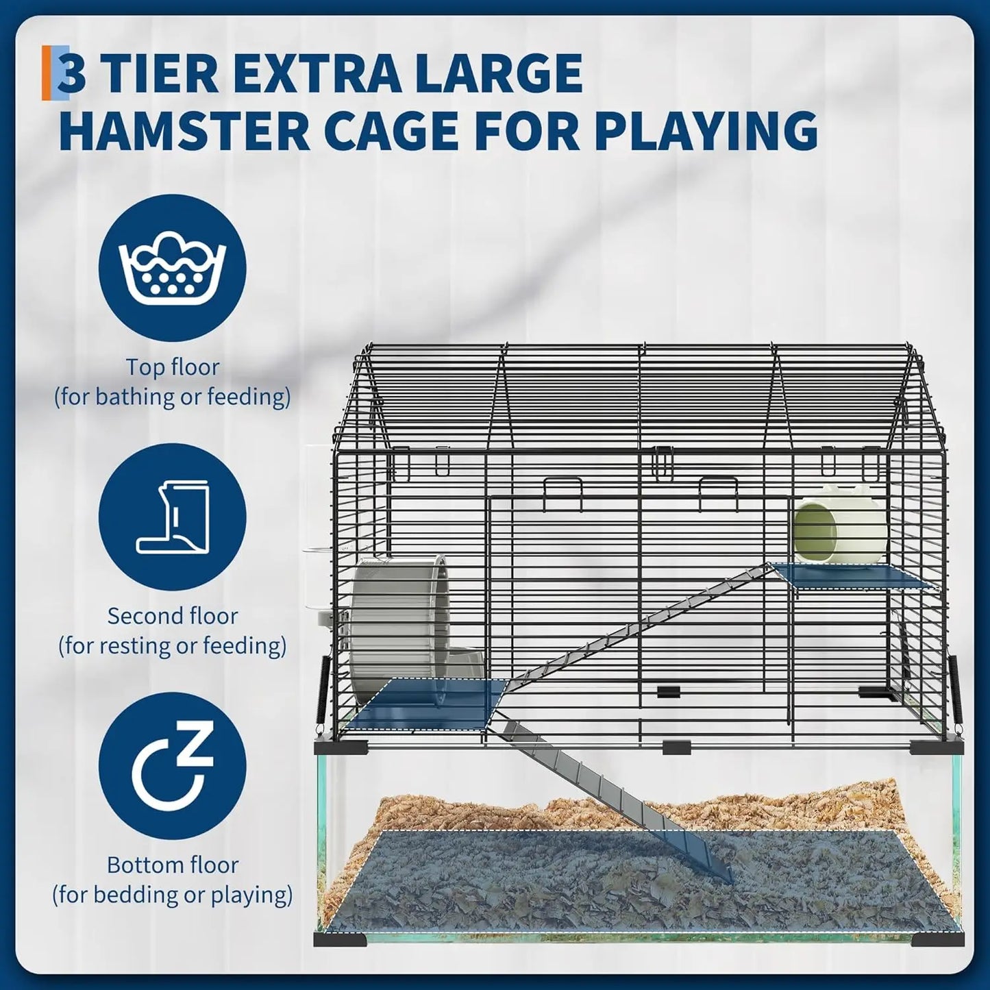 Twister Hamster Cage Metal With Water Bottle For Small Pets