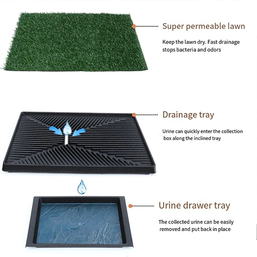 Dog Grass Pad With Large Tray For Indoor Puppy Potty