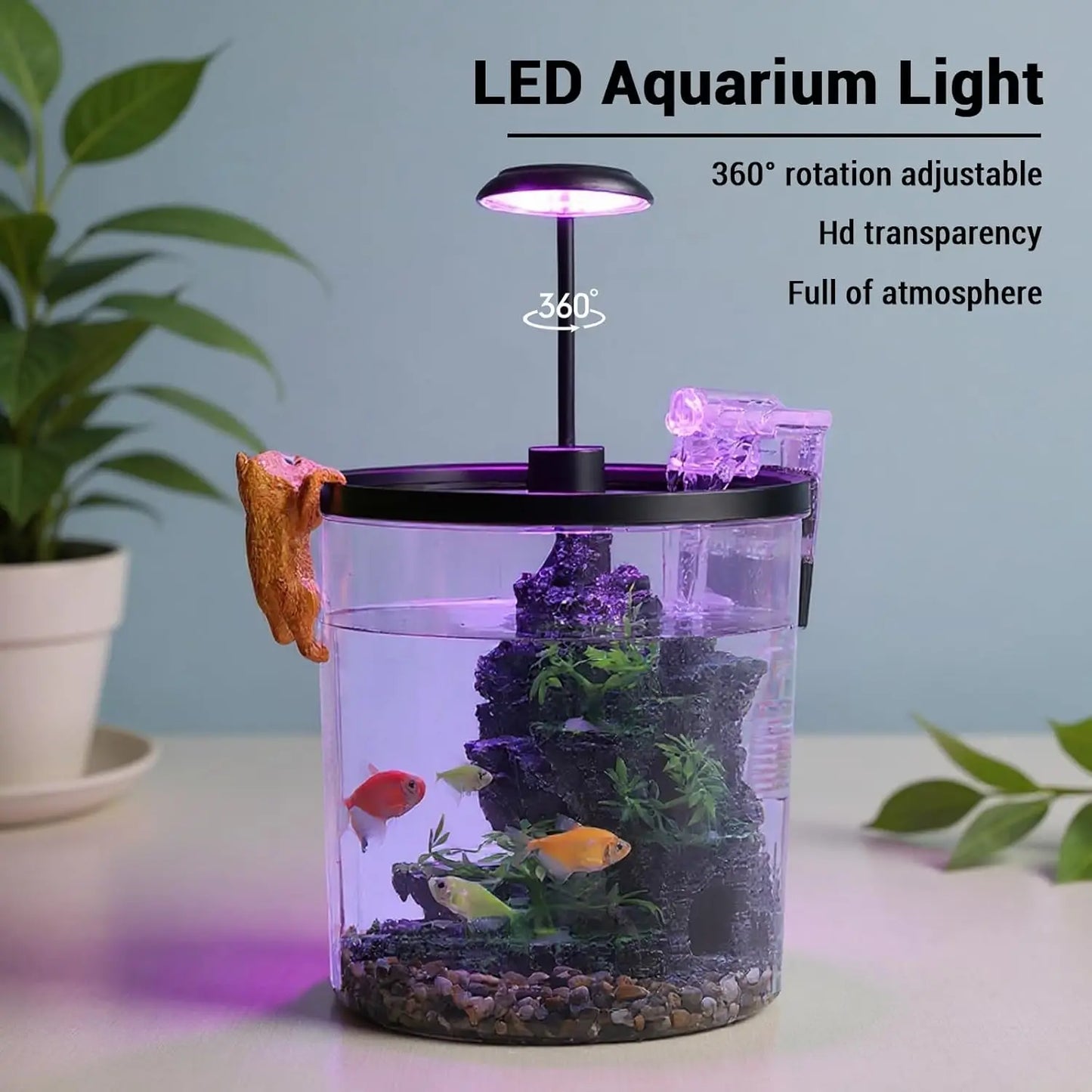 HiMISS Betta Fish Tank Starter Kit Acrylic for Beginners