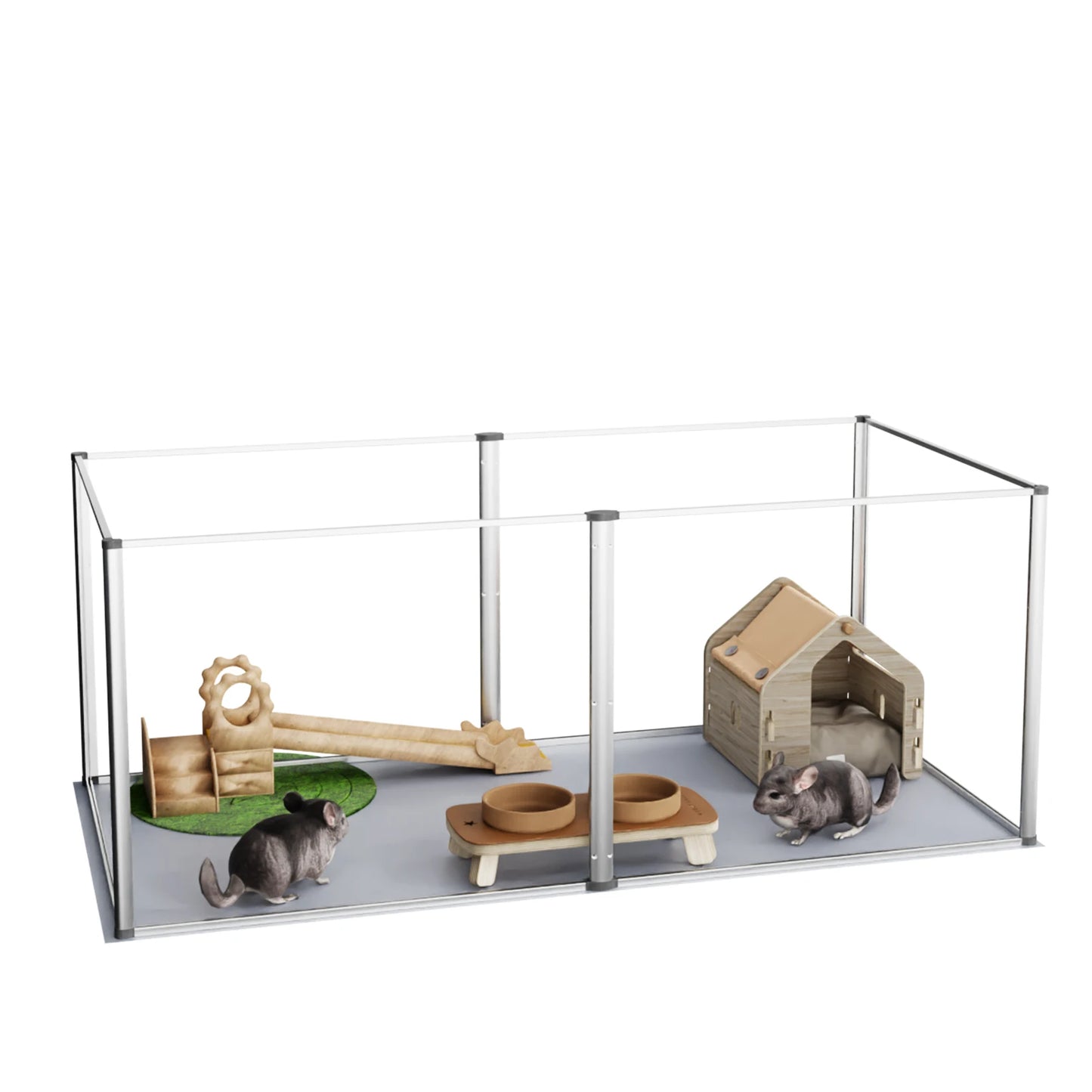 BINGOPAW Acrylic Dog Playpen 6-Panel Indoor Kennel