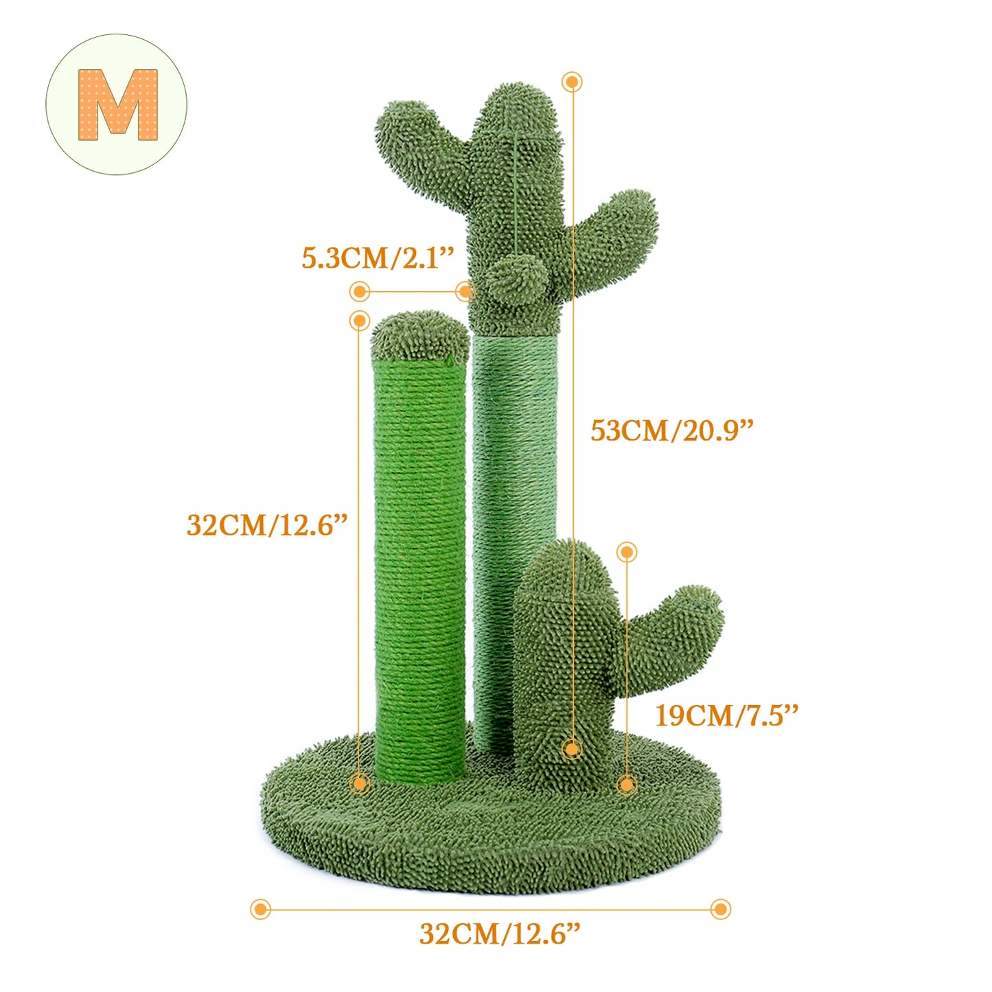 PAWZ Road Cactus Cat Scratcher 3-Pole with Interactive Dangling Ball