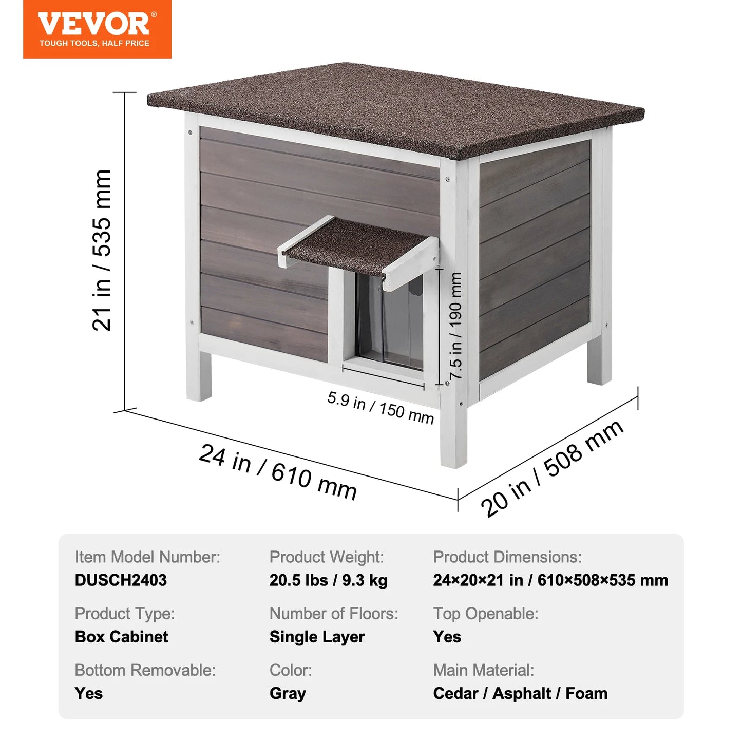 SucceBuy Outdoor Cat House Weatherproof Insulated Shelter