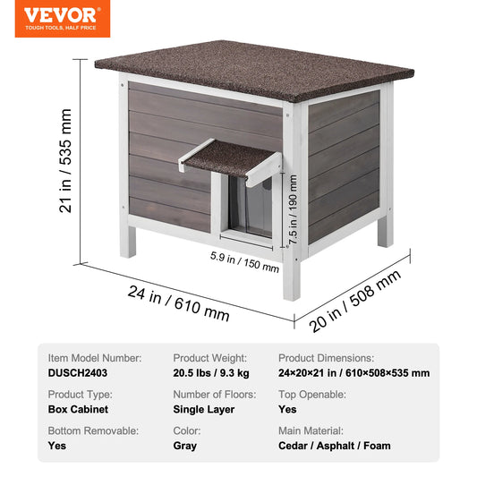 SucceBuy Outdoor Cat House Weatherproof Insulated Shelter