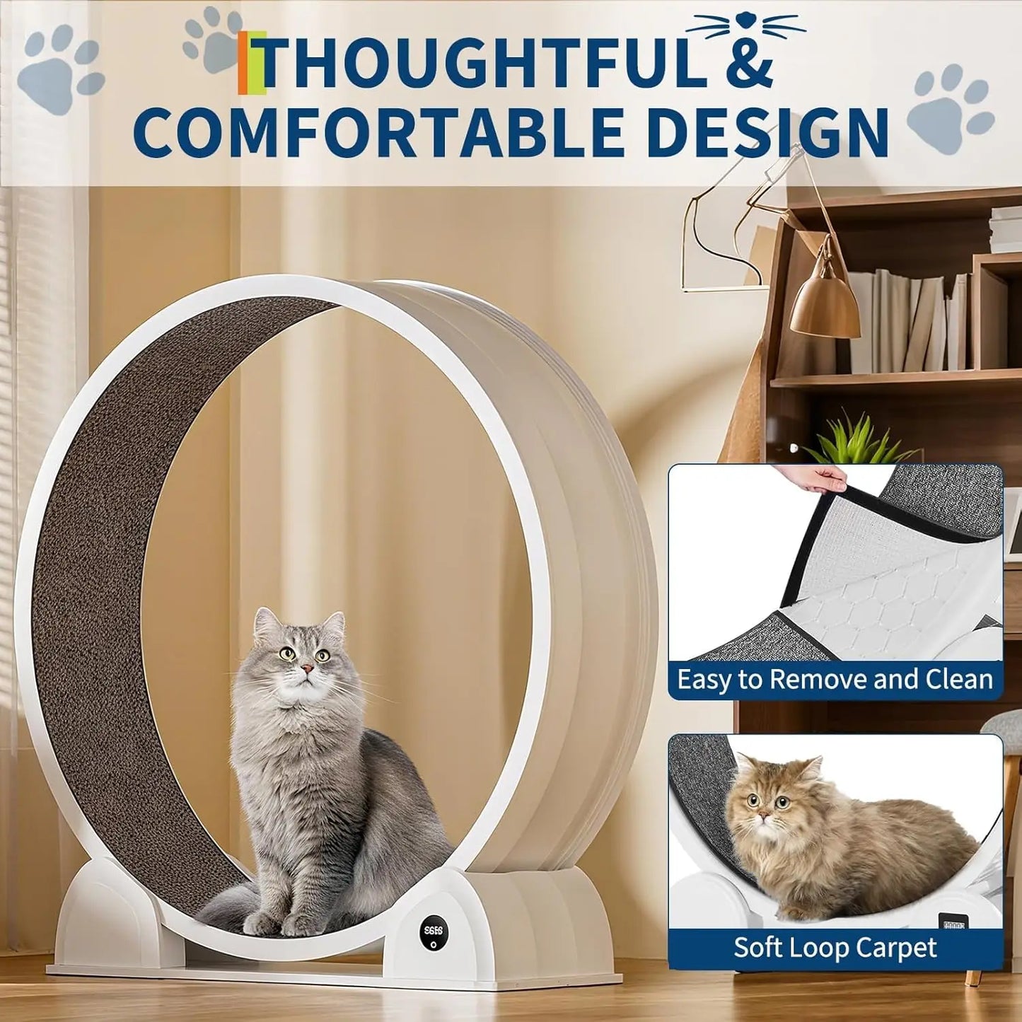 HiMISSCN Cat Exercise Wheel ABS Quiet Indoor Treadmill for Cats