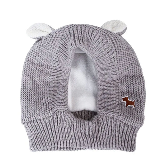 Dog Earmuffs Knitted Fleece Hat For Anxiety Relief Winter Warm