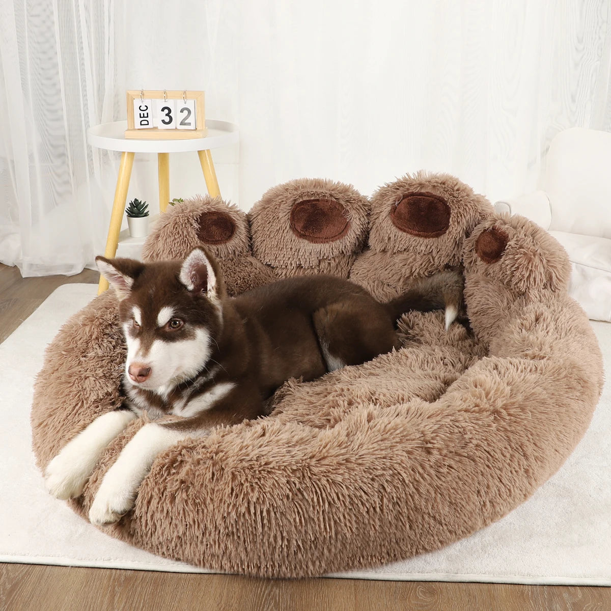 Dog Bed Ultra Soft Plush Winter Warm For Pets Cozy