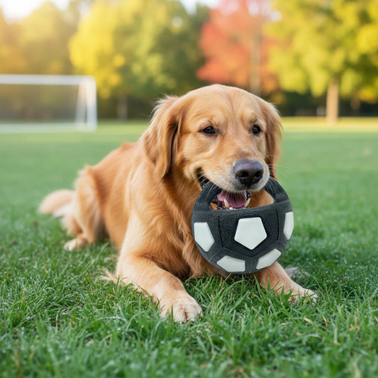 Dog Calming Ball With Handle Football Toy, Squeaky Interactive