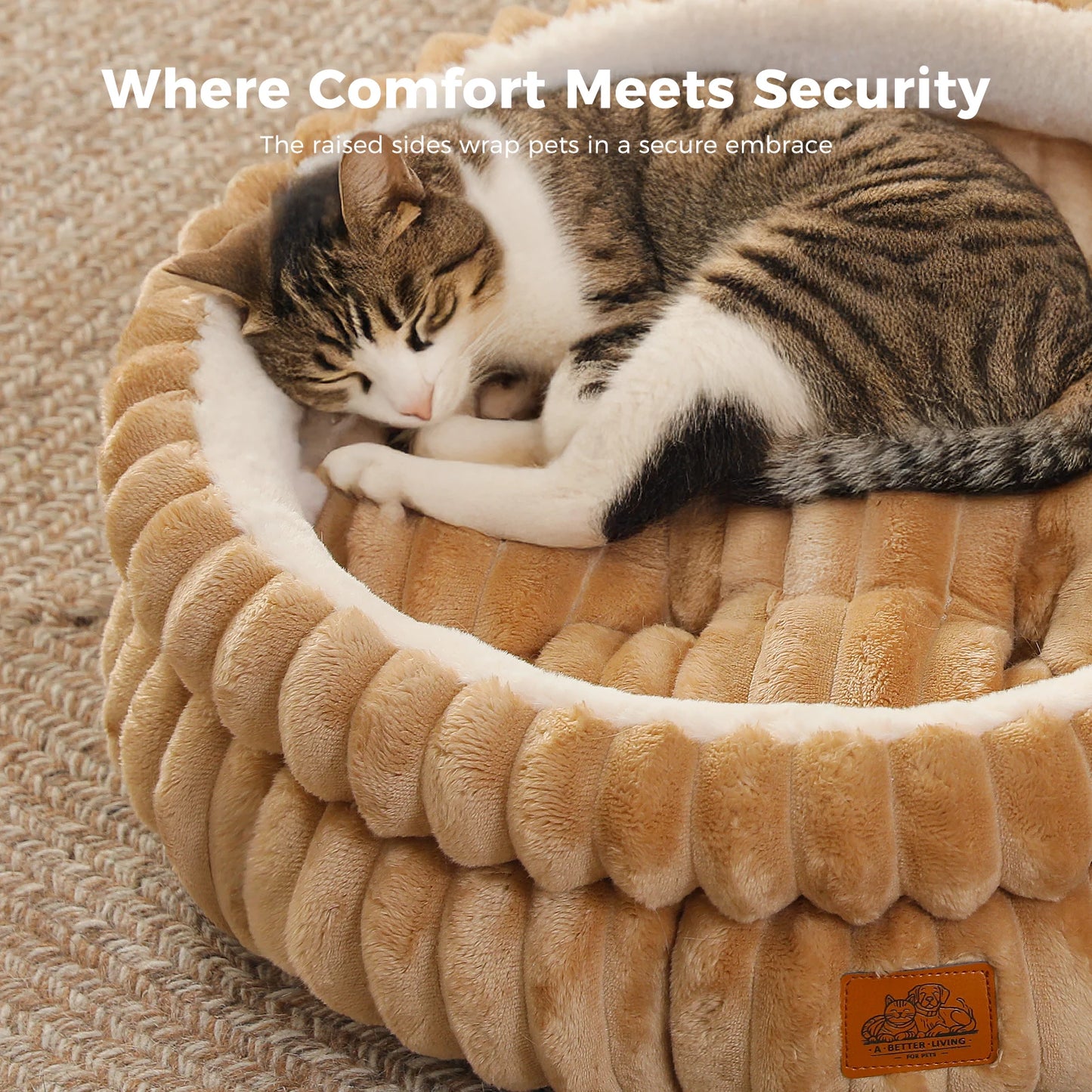 PAWZ Road Dog Bed Washable Round Corduroy Anti Slip Bottom