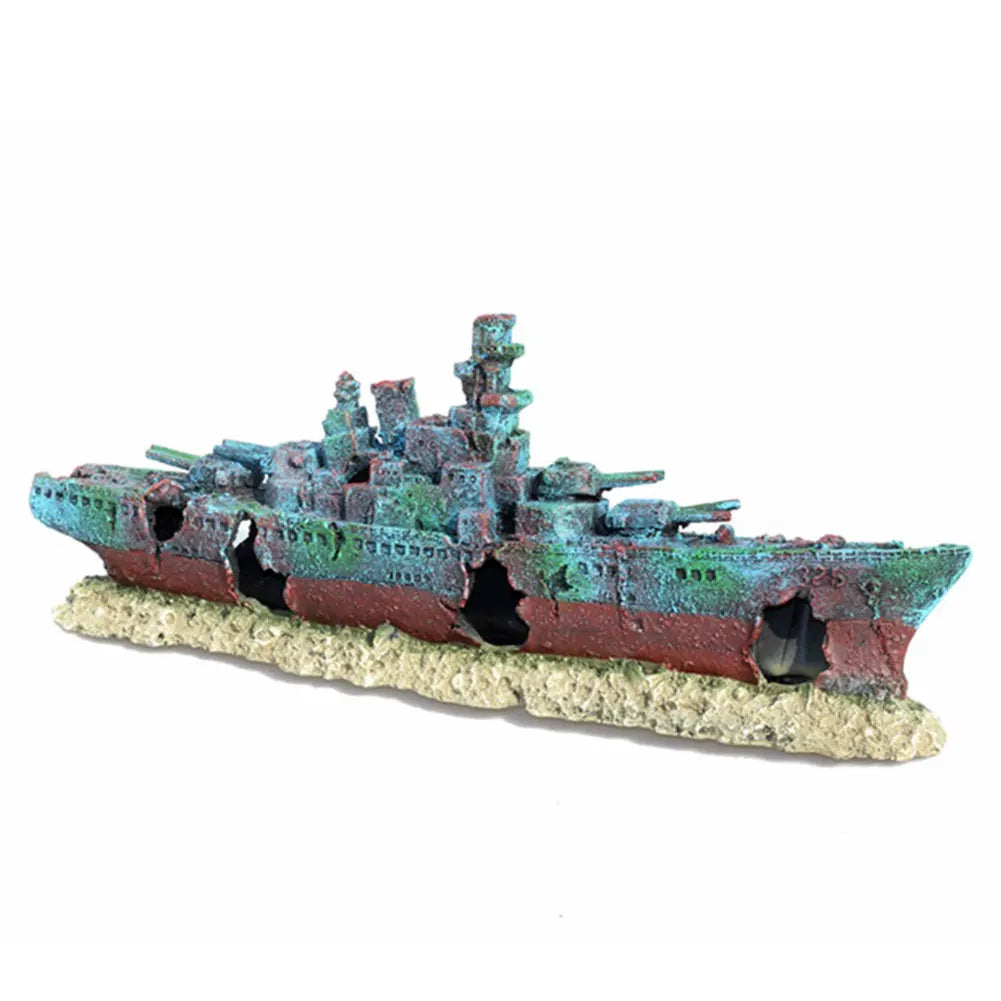 Shunmaii Resin Aquarium Shipwreck Ornament for Fish Tanks