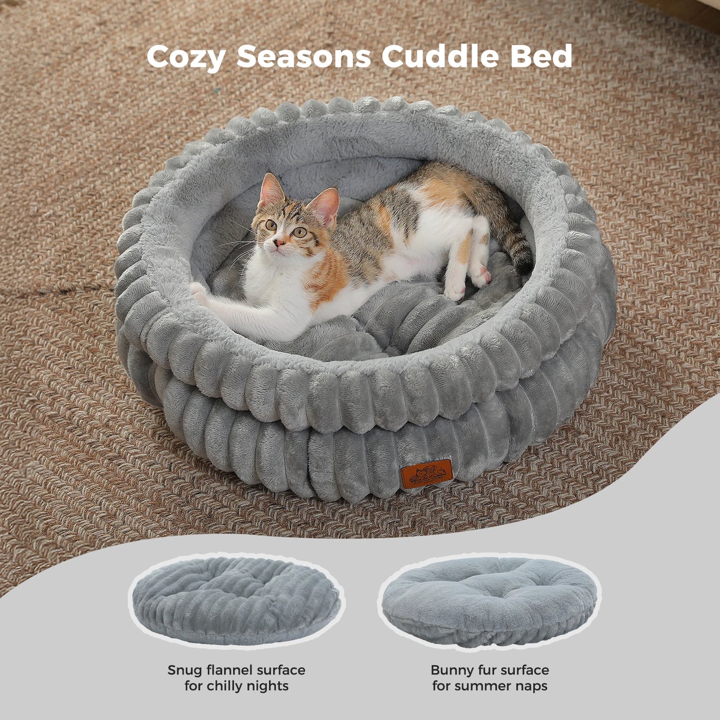 PAWZ Road Dog Bed Washable Round Corduroy Anti Slip Bottom