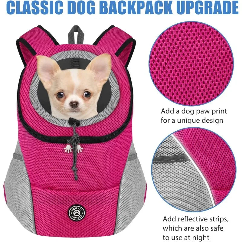 Backpack Dog Carrier Mesh Front Double Shoulder Design