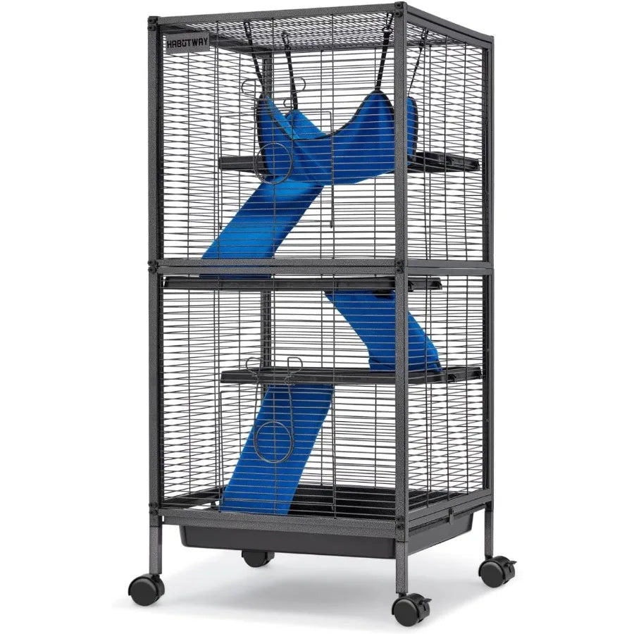 Metal Small Animal Cage With 4-Tier Design For Pets