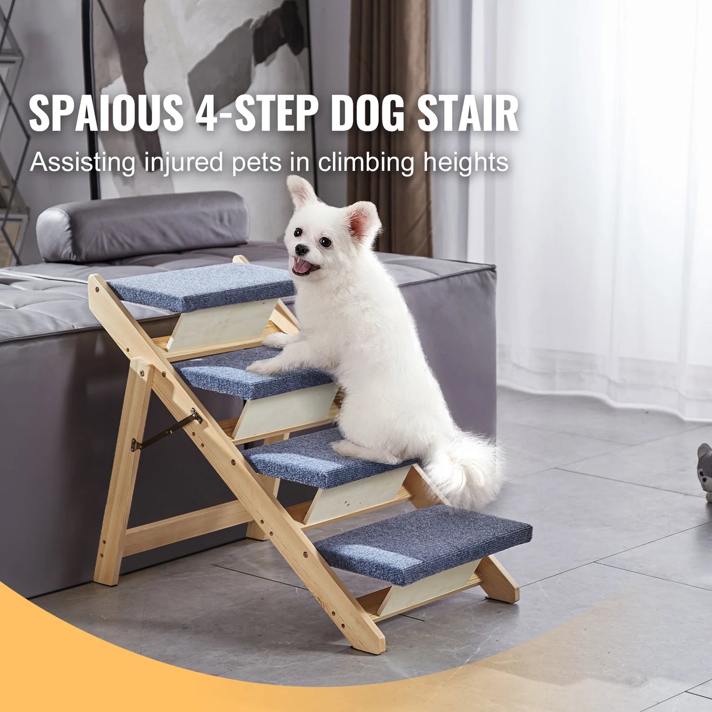 Dog Door Wooden Steps And Ramp TwoInOne Foldable Bed Access