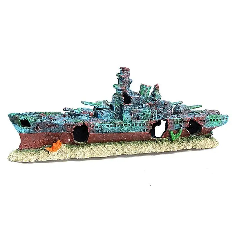 Shunmaii Resin Aquarium Shipwreck Ornament for Fish Tanks