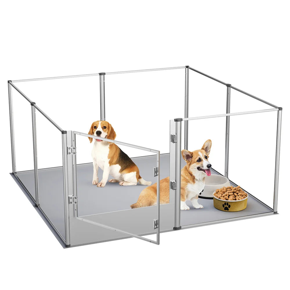 BORWARTH Dog Playpen Acrylic Enclosure For Indoor Use