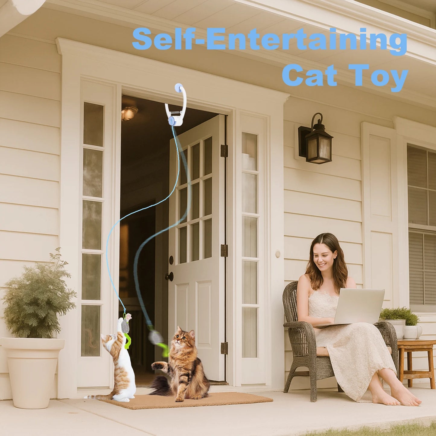 Cityflee Cat Toy Door Hanging USB Rechargeable Interactive