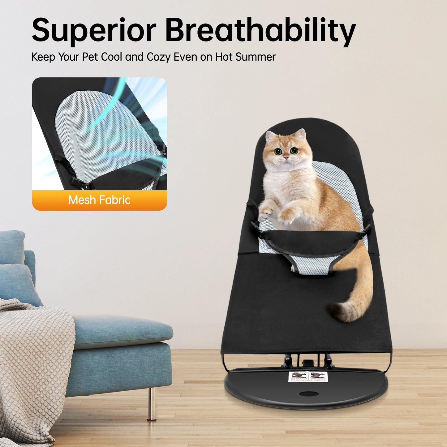 Sichuan Pet Rocker Bed Foldable Adjustable Height Stainless Steel Bracket