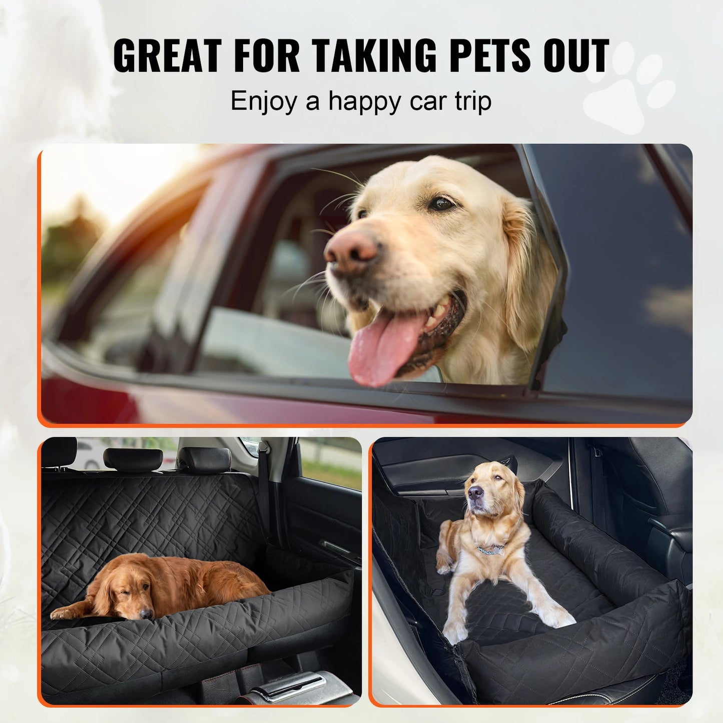 SucceBuy Dog Car Seat Waterproof Booster Clip On Safety Leash