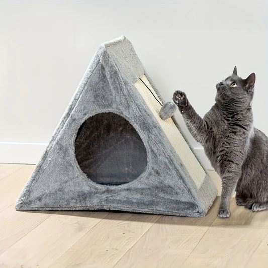 NONECN Cat Bed With Sisal Scratching Board And Plush Ball