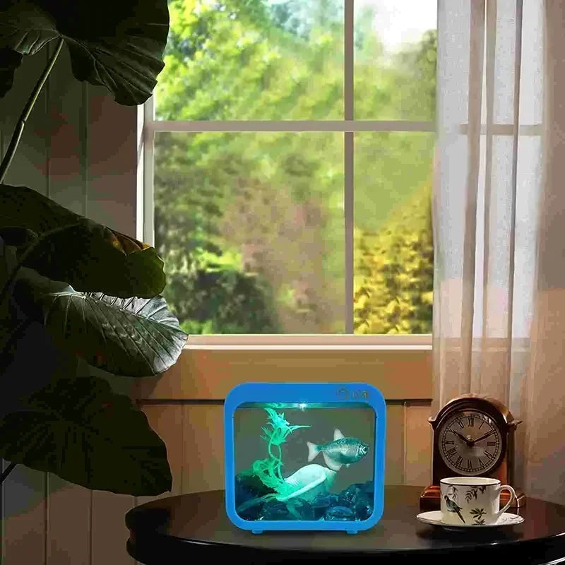 Aquarium LED Decoration Betta Tank Ornament Clear PE Plastic