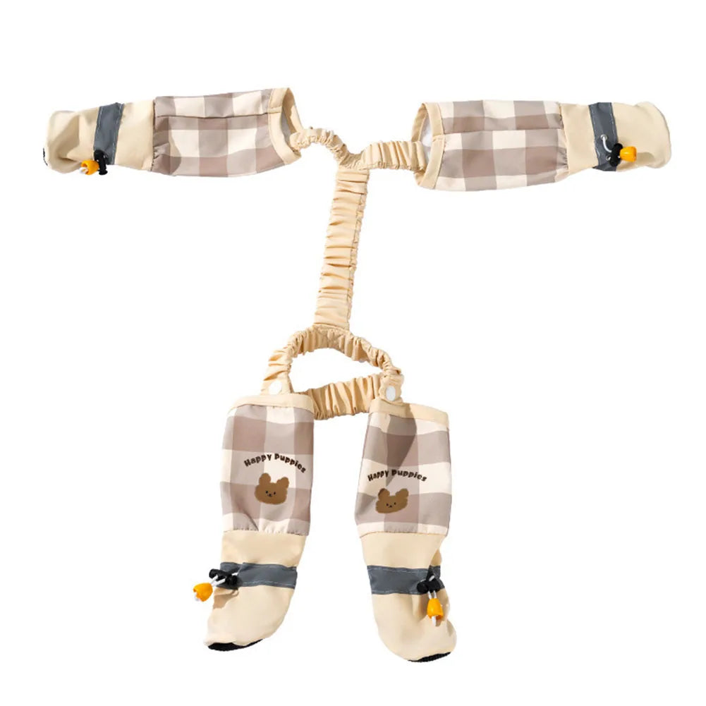Shunmaii Dog Suspender Boots Anti Slip Dustproof Jumpsuit