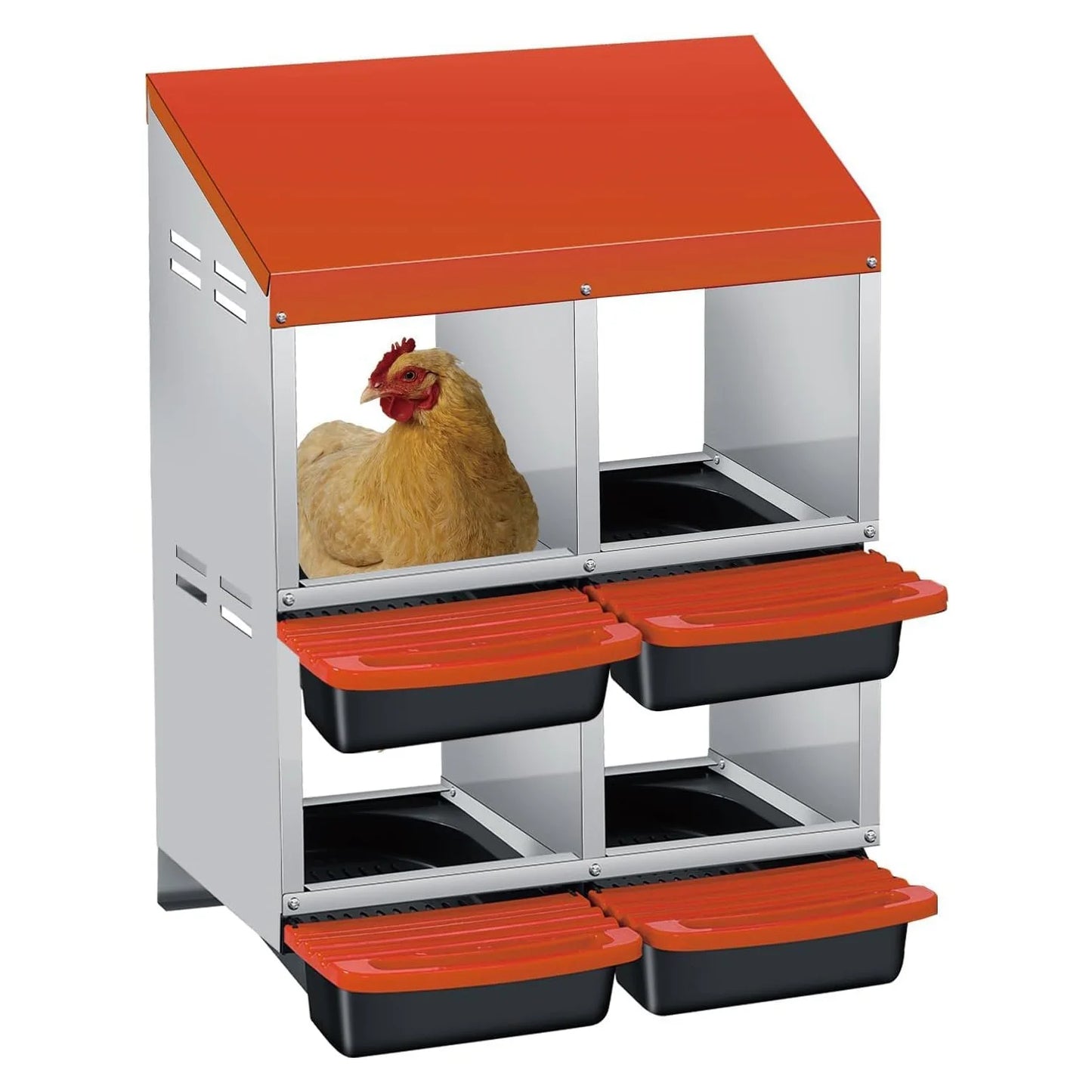TWISTER.CK Metal Chicken Nesting Box With Automatic Egg Tray