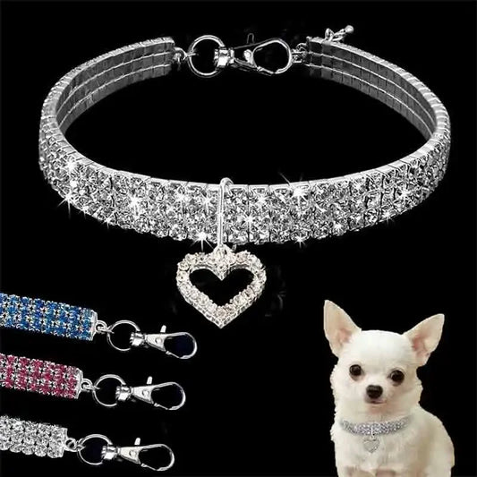 Dog Collar Bling Rhinestone For Small Medium Dogs Pets