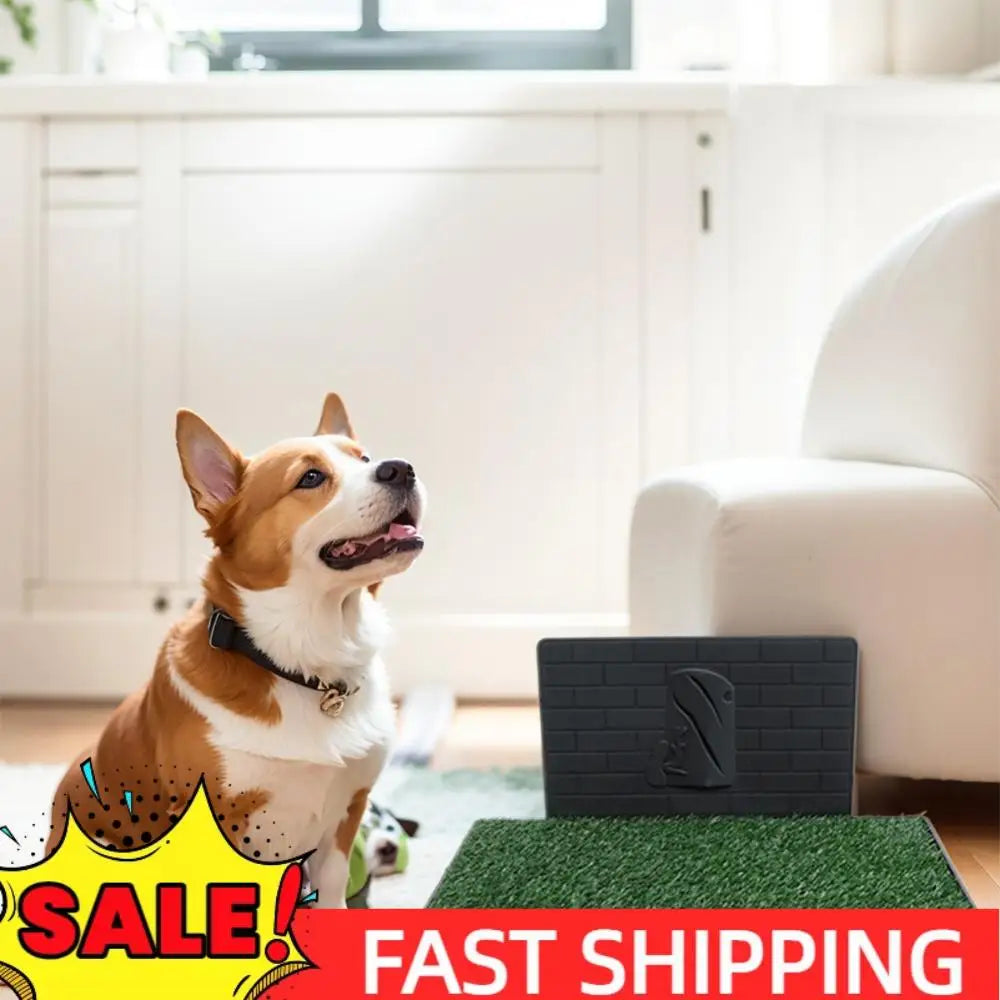 NONE Dog Grass Pad With Large Tray Puppy Turf Potty