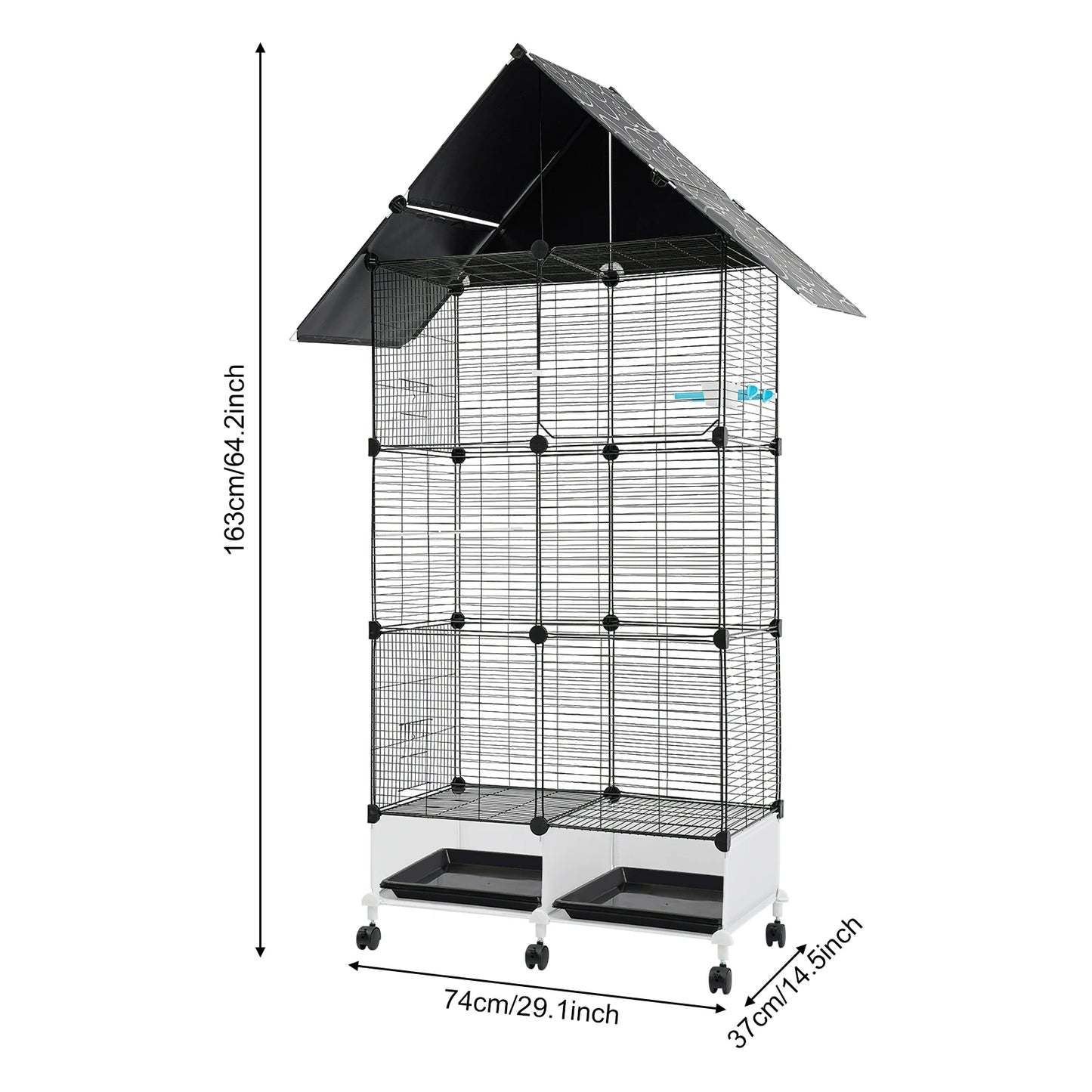 Sichuan Bird Cage With 6 Universal Wheels And Storage Top