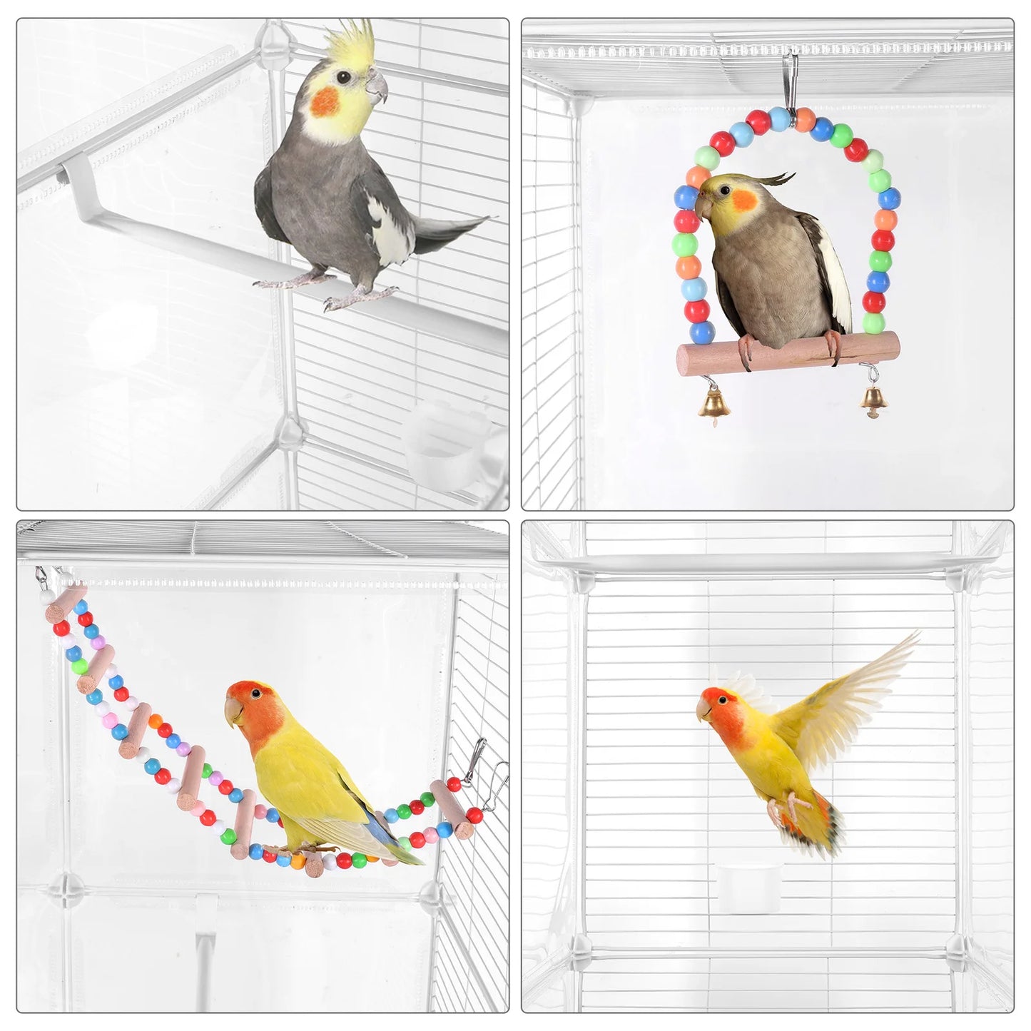 APWIKOGER Bird Cage Rolling Stand For Parrots Cockatiels Conures
