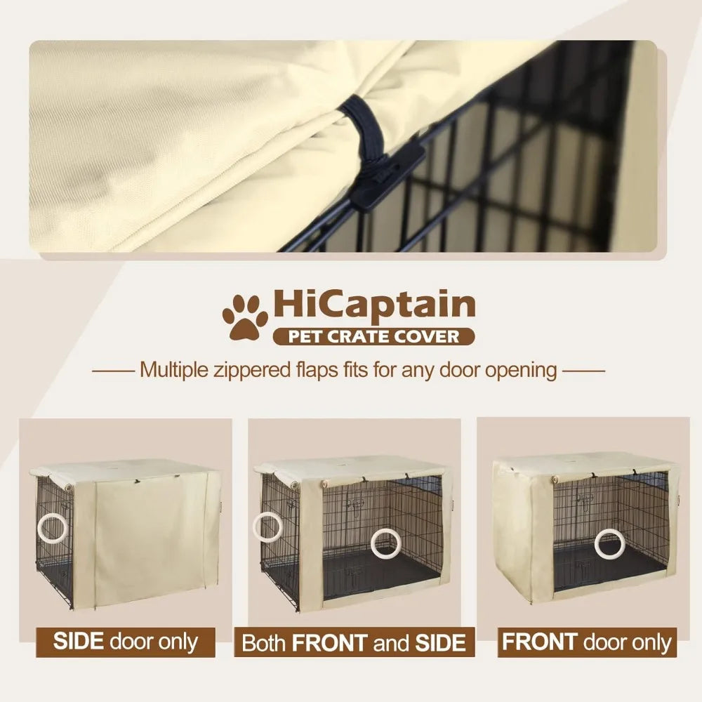 Dog Crate Cover Breathable Mesh Windproof Waterproof UV Resistant