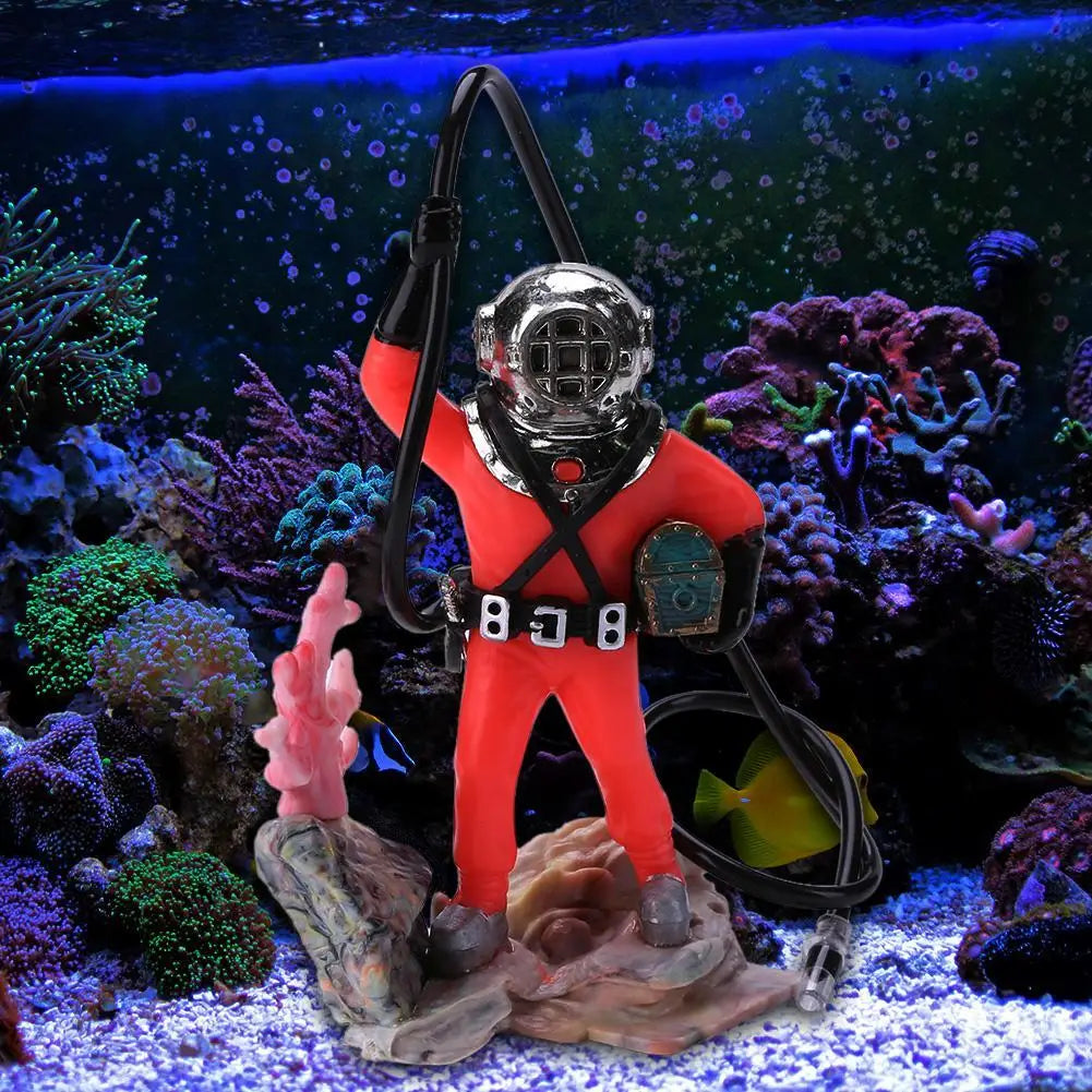Shunmaii Fish Tank Decoration Resin Diver Treasure Hunt Ornament