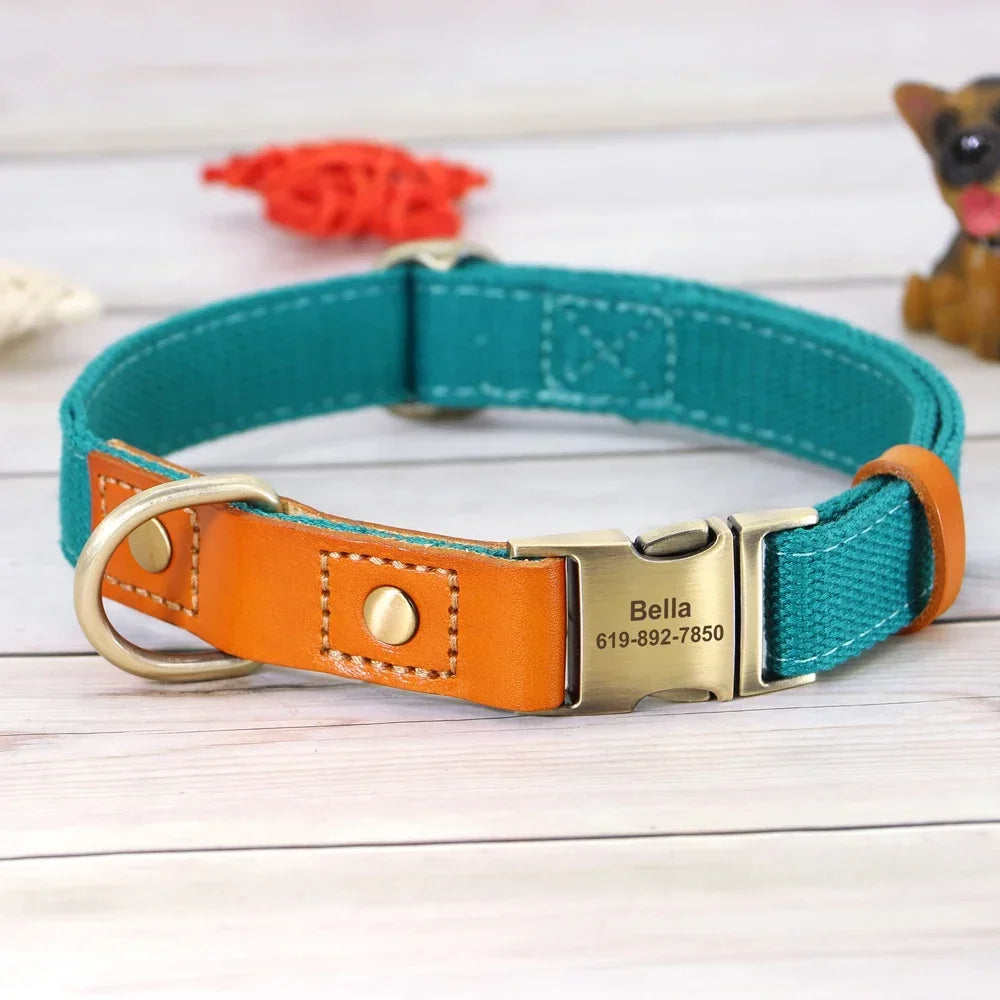 PET ARTIST Nylon Dog Collar Leash Set With Personalization