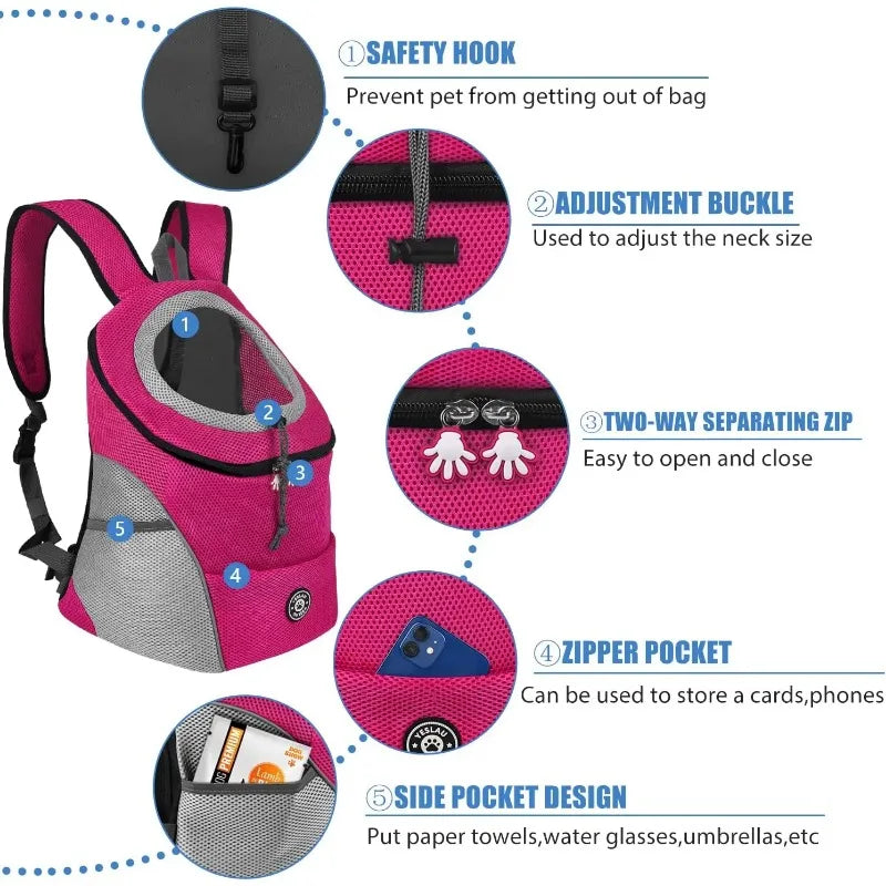 Backpack Dog Carrier Mesh Front Double Shoulder Design