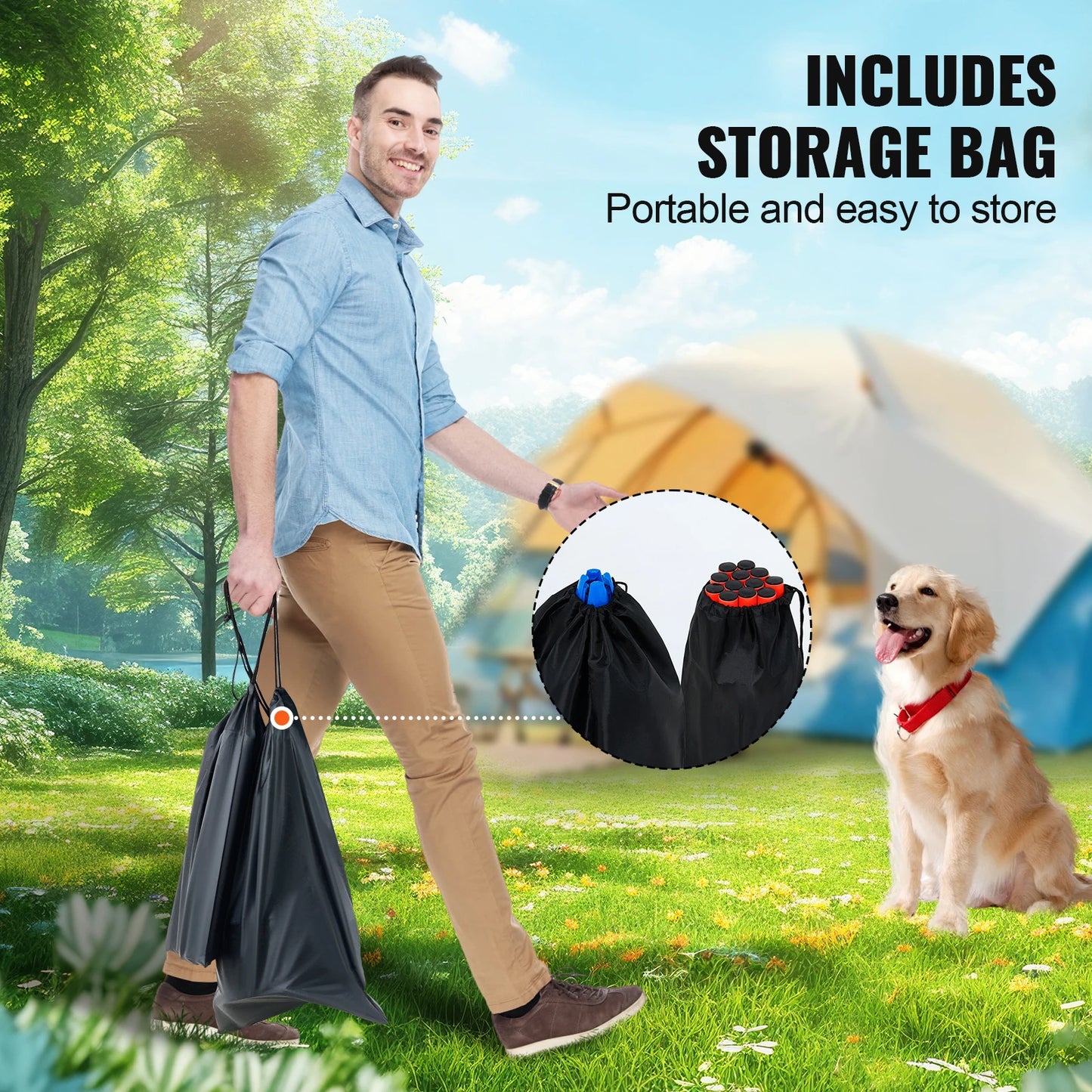 SucceBuy Dog Agility Hurdle Cone Set With Adjustable Crossbar