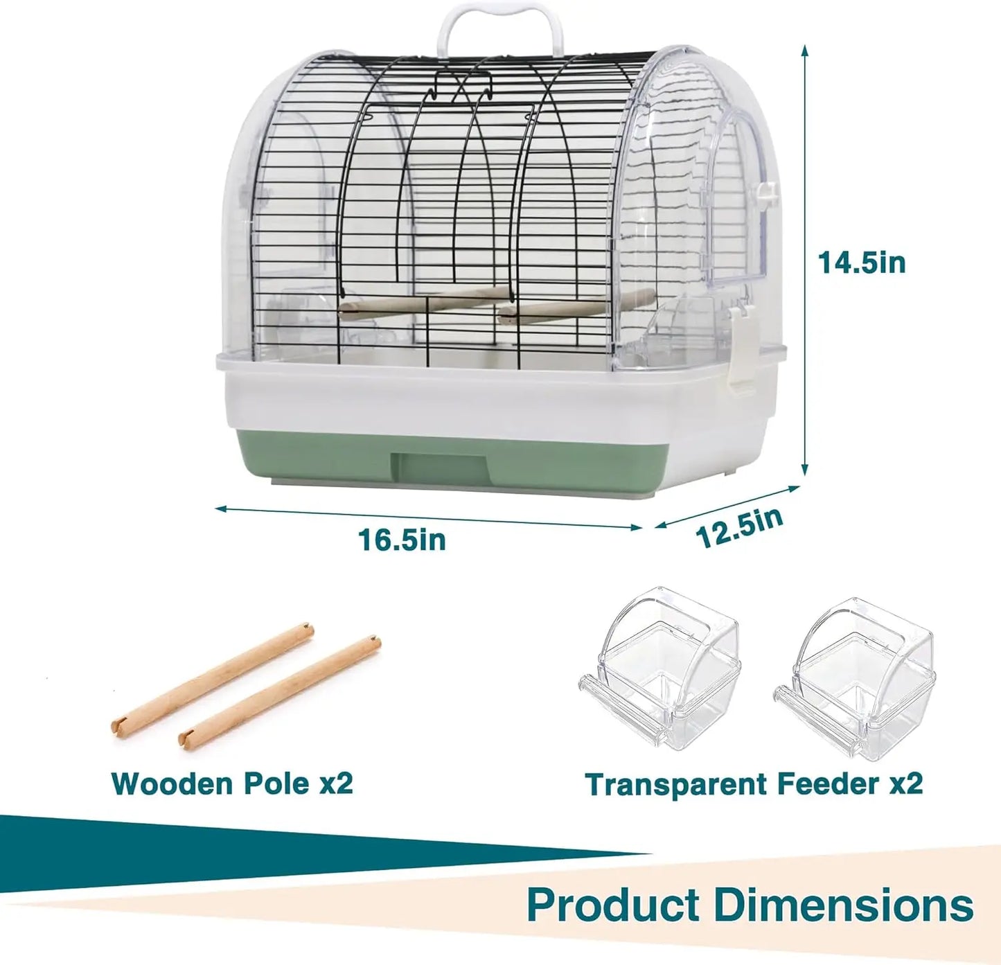 HiMISSCN Portable Iron Bird Cage Carrier for Parrots