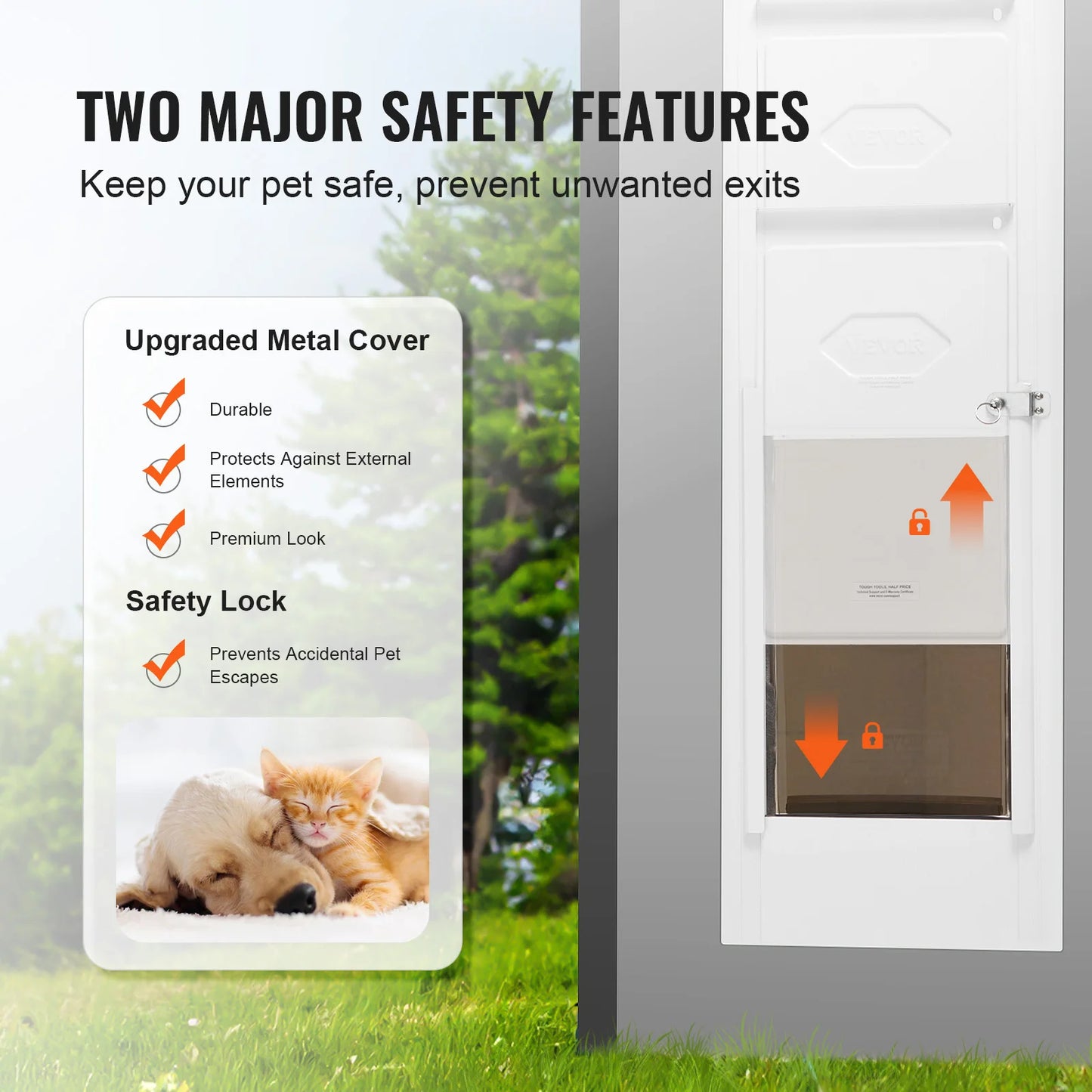 Dog Door Sliding Glass Door Adjustable Height Aluminum Frame