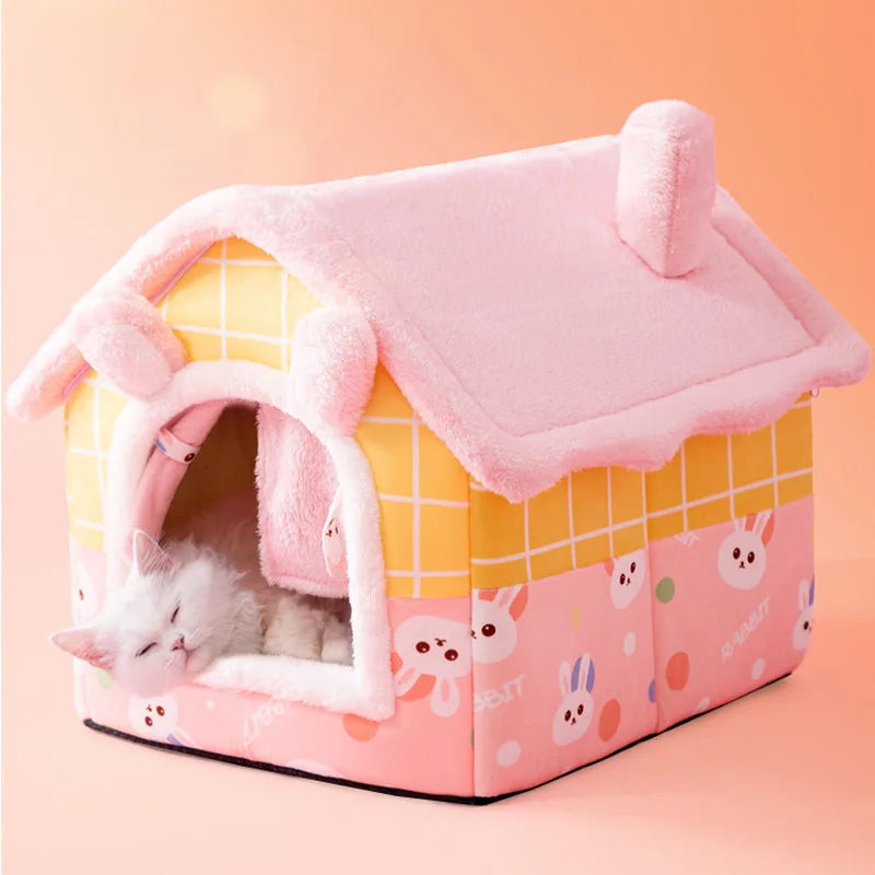 Dog Bed Fleece Indoor Puppy House Cushion Mat Cozy Warm
