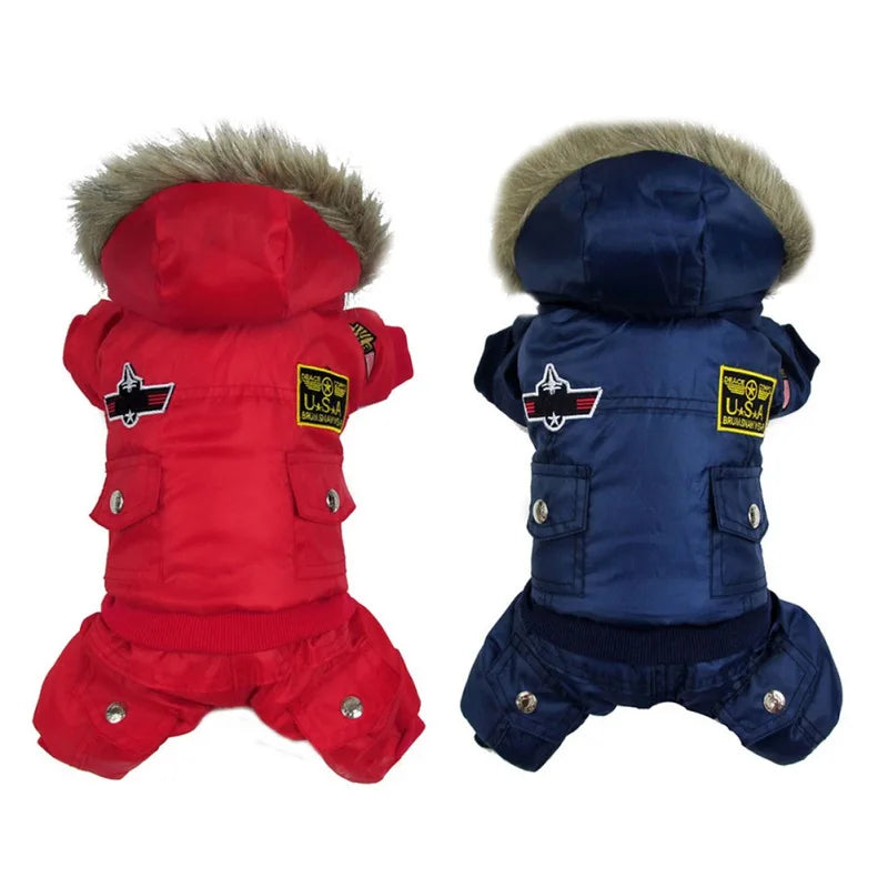 Dog Coat Hooded Winter Jacket 100 Percent Cotton Warm Cozy