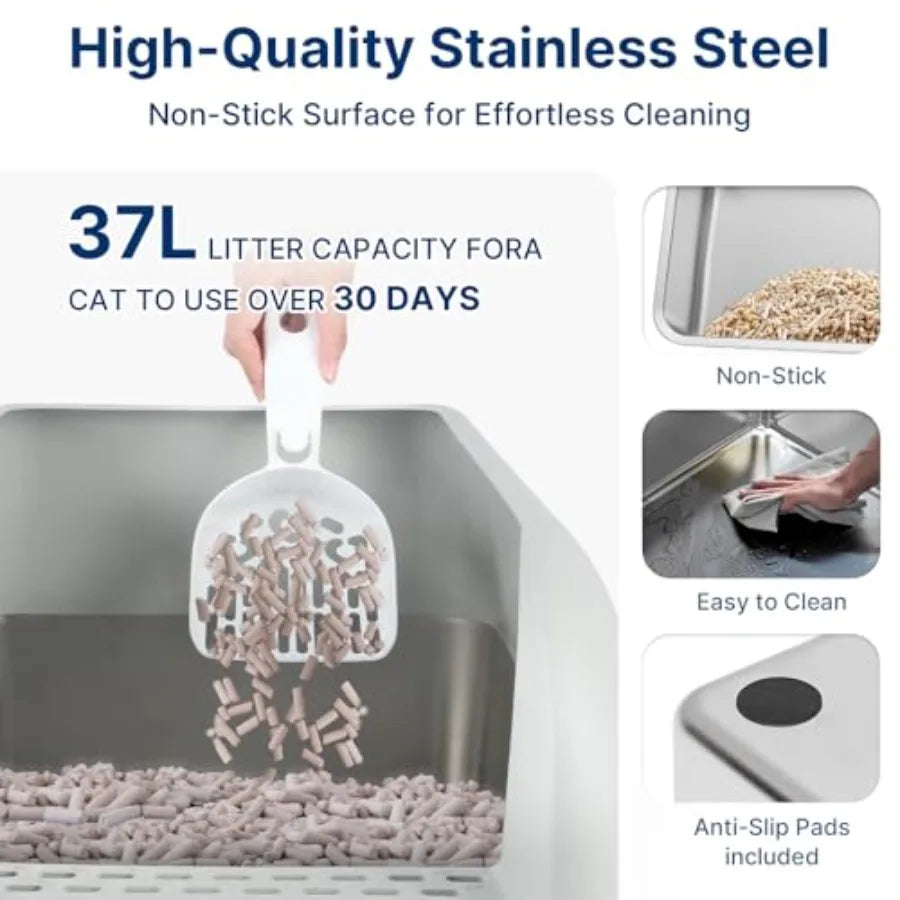 Litter Box Enclosed With Lid And Sifting Drawer Pan