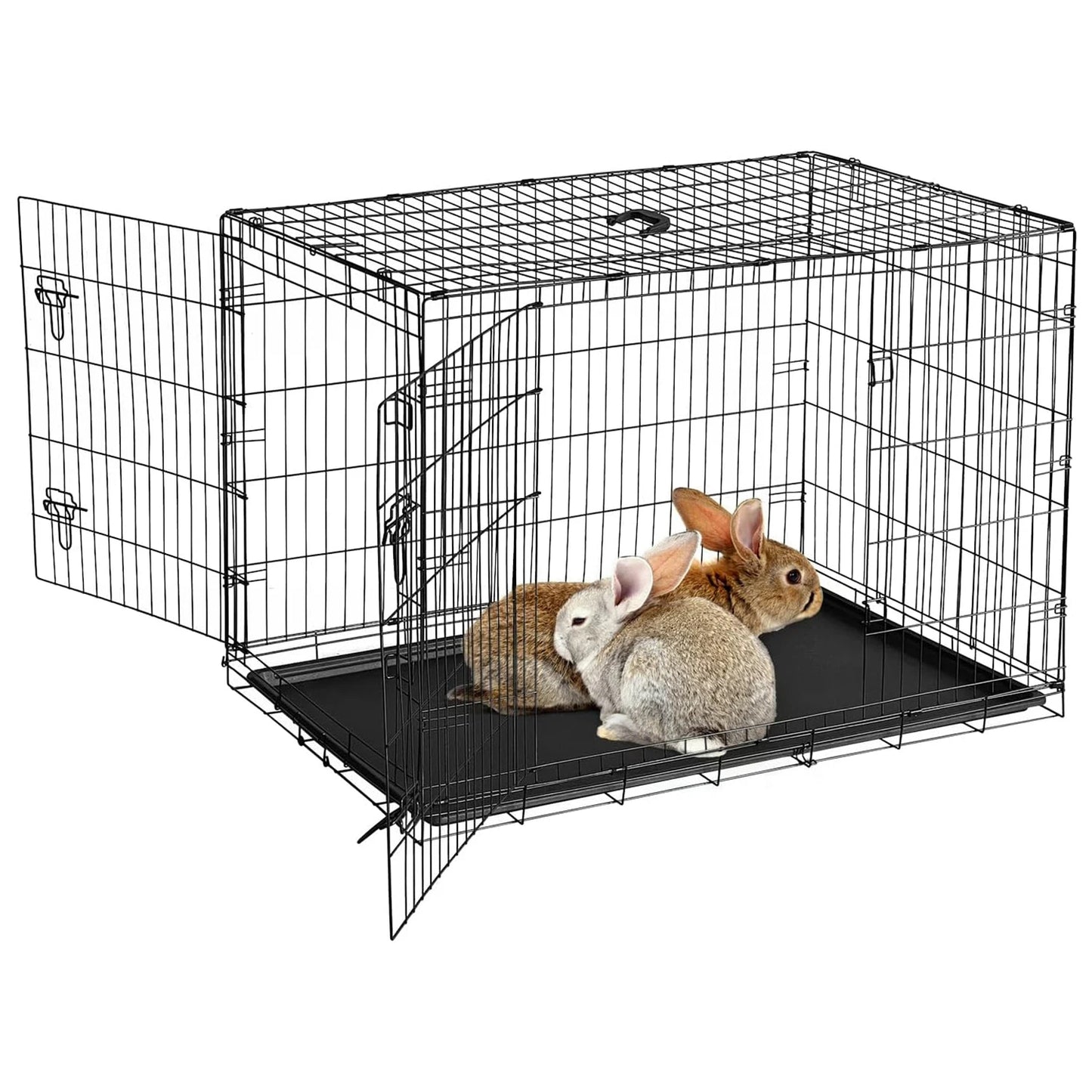 HiMISSCN Rabbit Cage Portable Foldable With Slide Out Tray