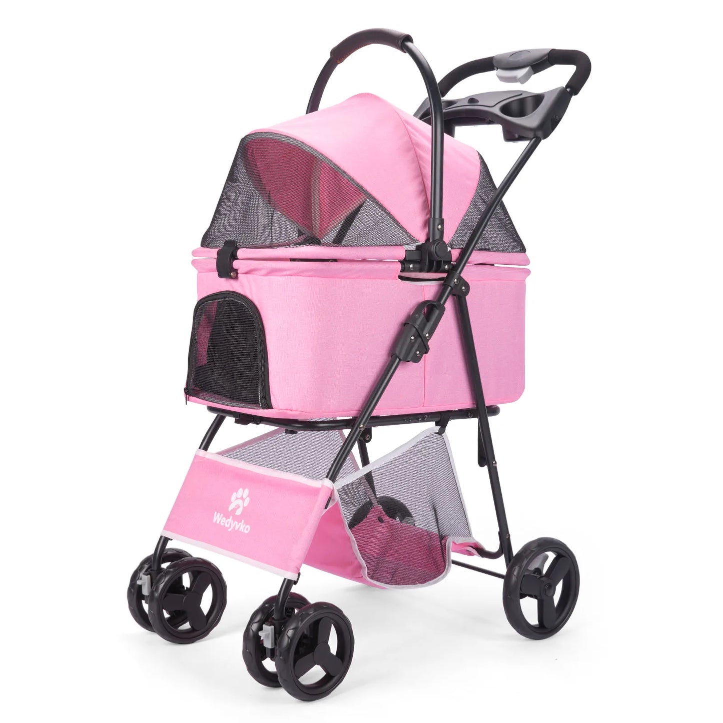 Wedyvko Pet Stroller Luxury Premium Detachable Cup Holder