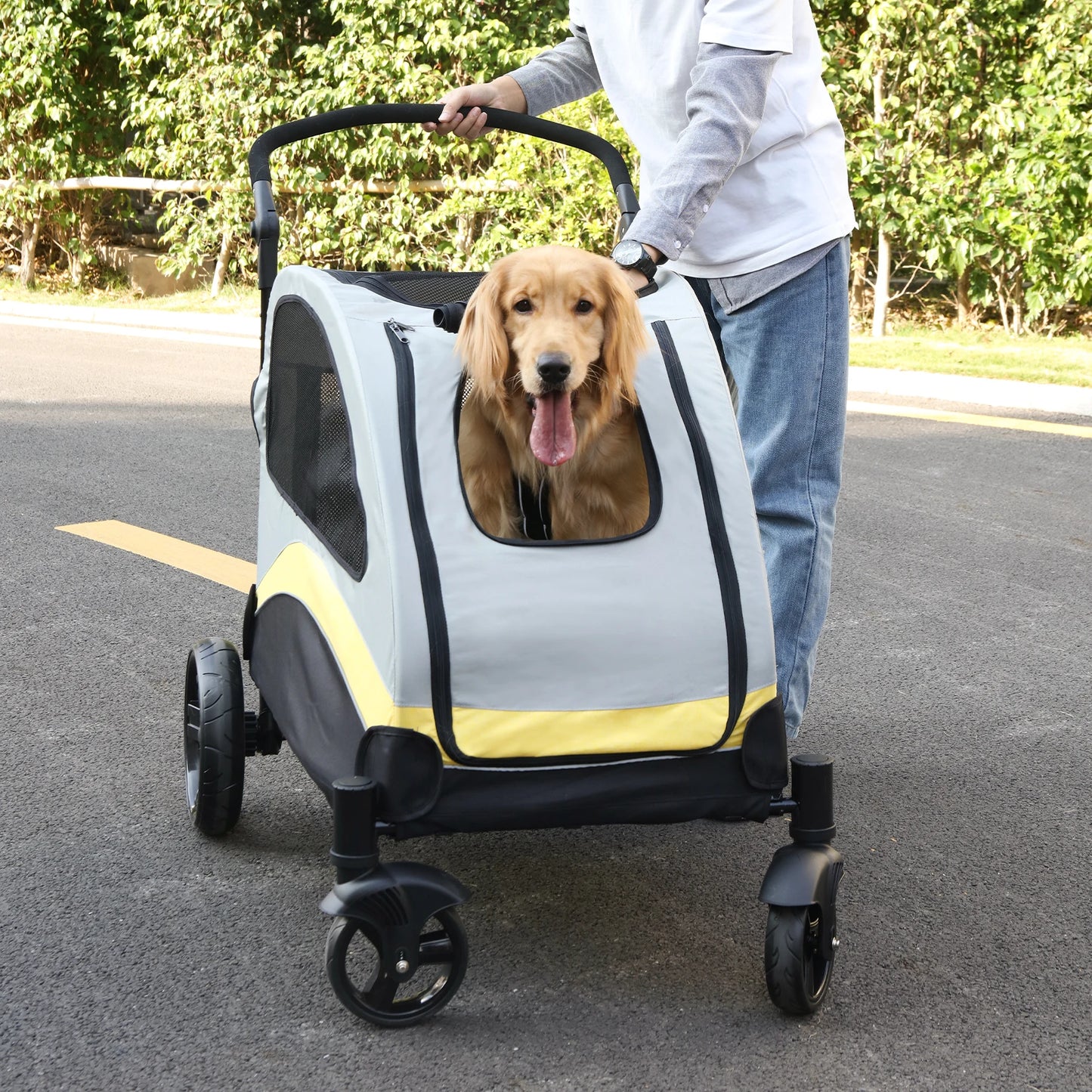 Dog Stroller Foldable Carrier for Outdoor Travel All Breeds
