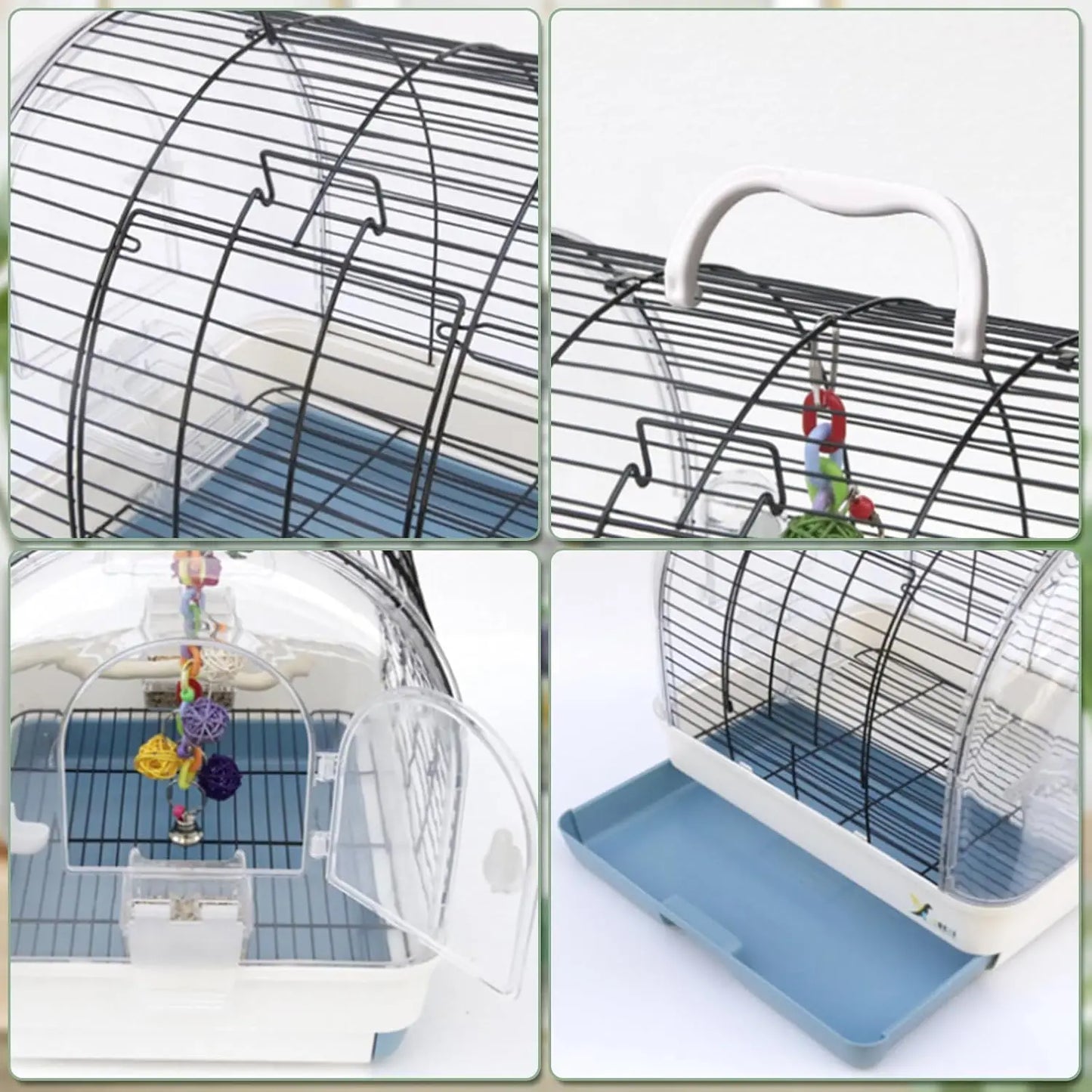 HiMISSCN Portable Iron Bird Cage Carrier for Parrots